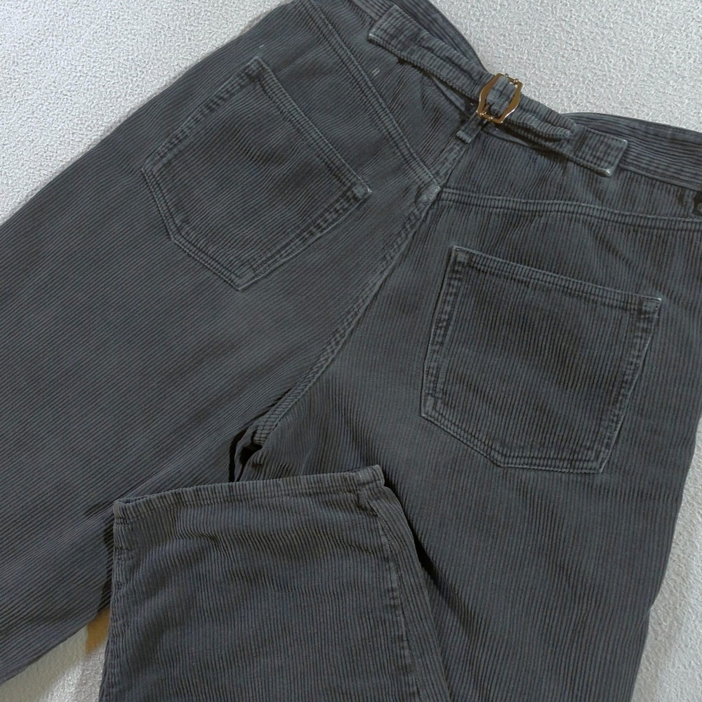 BDG Logan Buckle Corduroy Pants Womens 32x31 Grey Wide Leg Baggy Barrel